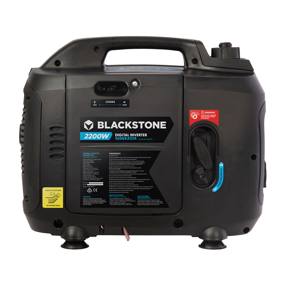 Blackstone Power 2200w Inverter Power Generators are compact and reliable, designed to power human connections. Ideal for outdoor and emergency, they use provide clean and efficient energy and are backed by a 3 year industry best warranty. This is backed by a service network of more than 180+ service agents across Australian & New Zealand.