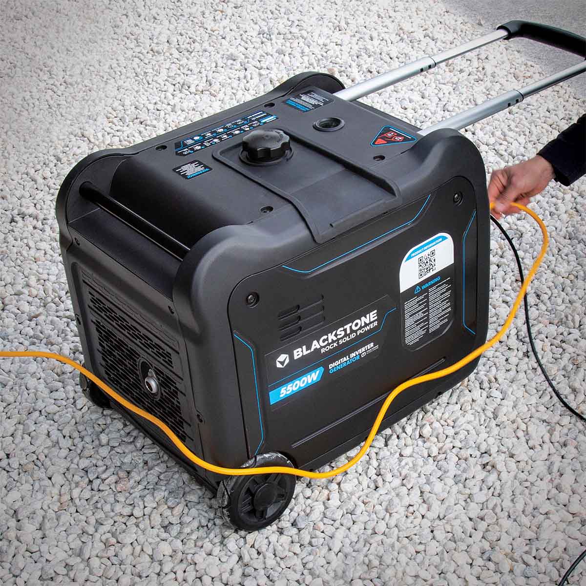A workhorse in the Blackstone lineup, the Blackstone 5500w Digital Inverter Power Generator delivers power off the grid for residential outages, agriculture and trade needs. Featuring Blackstone's reliable energy & 3 year warrnty, this generator offers 5500 watts of powerful, clean energy, and other recreational needs